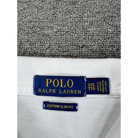 Ralph Lauren Polo Shirt Mens 2XL White Slim Fit Big Pony Logo RL19 Pullover - Picture 4 of 12